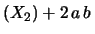 $\displaystyle (X)+b^2\,$