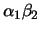 $\displaystyle \left[\alpha_1\beta_2(X_1-\mu_1)(X_2-\mu_2)\right]$