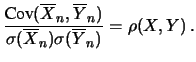 $\displaystyle \rho(\overline{X}_n,\overline{Y}_n)$