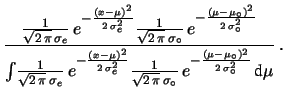 $\displaystyle f(\mu\,\vert\,x,\sigma_e,\mu_\circ,\sigma_\circ)$