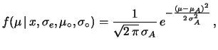 $ \exp[-2\,\mu_A^2/\sigma_A^2]$