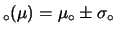 $ (\mu)=x\pm\sigma_e$