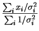 $\displaystyle \sum_i\frac{1}{\sigma_i^2(\mu)},$