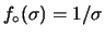 $ f_\circ(\ln{\sigma})=k$