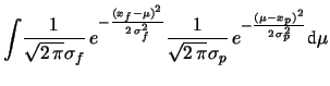 $\displaystyle f(x_f\,\vert\,x_p)$