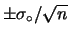 $ \sigma(X_f)=\sqrt{2}\sigma_\circ/\sqrt{n}$