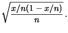 $\displaystyle \frac{\sqrt{\mbox{E}(p)\,[1-\mbox{E}(p)]}}{\sqrt{n}}$