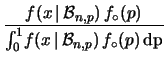 $\displaystyle f(p\,\vert\,x,n,{\cal B})$