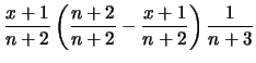 $\displaystyle \frac{(x+1)(n-x+1)}{(n+3)(n+2)^2}$