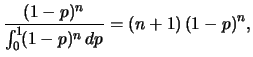 $\displaystyle f(p\,\vert\,x=0,n)$