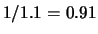 $\displaystyle (1,1.1) \longrightarrow \propto e^{-1.1\,\lambda}$