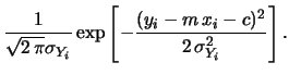 $\displaystyle f(x_i,y_i\,\vert\,m,c)$