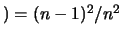 $ ) = 1/n^2$