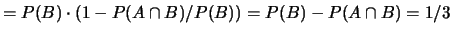 $ P(\overline A \cap B) = P(B)\cdot P(\overline{A}\vert B)
= P(B)\cdot (1 - P(A\vert B)) $