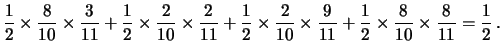 $\displaystyle + P(D)\cdot P(B_1\vert D)\cdot P(B_2\vert B_1\cap D)
+ P(D)\cdot P(N_1\vert D)\cdot P(B_2\vert N_1\cap D)$