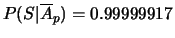 $ P(I\vert\overline{A}_p) = 8.3\times 10^{-7}$