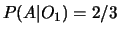 $ P(O_1\vert C) = 0 $