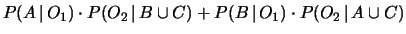 $\displaystyle \frac{2}{3}\times 1 +
\frac{1}{3}\times 0 +
0 \times 0 = \frac{2}{3}$