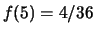 $ f(4) = 3/36$