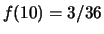 $ f(9) = 4/36$