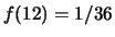 $ f(11) = 2/36$