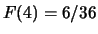 $ F(3) = 3/36$
