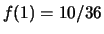 $ f(0) = 6/36$