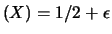 $ f(1)=1/2+\epsilon$