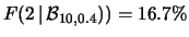 $ 1-F(7\,\vert\,{\cal B}_{10,0.6}) = 16.7\,\%$