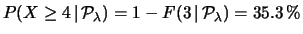 $ f(0\,\vert\,{\cal P}_\lambda) = 0.05 \Rightarrow \lambda = 3.00$