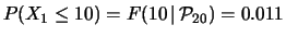 $ 1-F(10\,\vert\,{\cal P}_{6.5})=6.7\,\%$