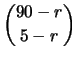 $\displaystyle \binom{90-r}{5-r}$