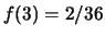 $ f(3) =2/36$
