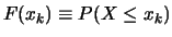 $\displaystyle F(x_k) \equiv P(X\leq x_k)$