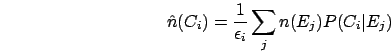 $\epsilon_{i} = \sum_{j=1}^{n_E} P(E_j\vert C_i)$