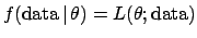 $\displaystyle f(\mbox{data} \vert \theta)
= L(\theta;\mbox{data})$