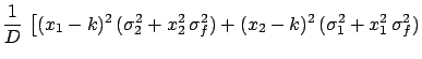 $\displaystyle \frac{\sigma_1^2\,\sigma_2^2}
{\sigma_1^2+\sigma_2^2} + \sigma_c^2\, .$