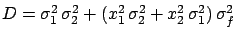 $\displaystyle \hspace{0.7 cm} \left. -2\cdot (x_1-k)\cdot
(x_2-k)\cdot x_1\cdot x_2\cdot\sigma_f^2
\right]\, ,$