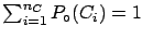 $\displaystyle P(C_i\,\vert\,E_j) = \frac{P(E_j\,\vert\,C_i)\, P_\circ (C_i)} {\sum_{l=1}^{n_C} P(E_j\,\vert\,C_l)\, P_\circ (C_l)}\, .$