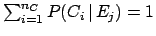 $ \sum_{i=1}^{n_C} P_\circ (C_i) = 1$