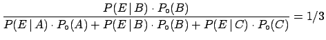 $\displaystyle P(B\,\vert\,E)$