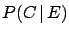 $\displaystyle \frac{P(E\,\vert\,B)\cdot P_\circ(B)}
{P(E\,\vert\,A)\cdot P_\circ(A)+P(E\,\vert\,B)\cdot P_\circ(B)+
P(E\,\vert\,C)\cdot P_\circ(C)} = 1/3$