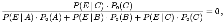 $\displaystyle P(C\,\vert\,E)$