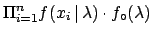 $\displaystyle f(\lambda\,\vert\,\underline{x})$