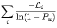 $\displaystyle \frac{-\sum_i{\cal L}_i}{\ln(1-P_u)}$