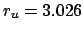 $ r_u= 2.326$