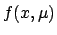 $\displaystyle f(\mu\,\vert\, x)
= \frac{f(x, \mu)}
{f(x)}
= \frac{f(x, \mu)}
{\int f(x, \mu)\,\mbox{d}\mu}\,.$