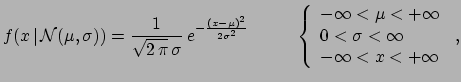 $ X\sim {\cal N}(\mu,\sigma)$