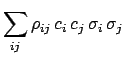 $\displaystyle \sum_i c_i^2\,\sigma_i^2
+\sum_{i\ne j}\rho_{ij}\,c_i\,c_j\,\sigma_i\,\sigma_j$