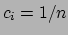 $\displaystyle \sum_{i=1}^n\frac{1}{n}\,X_i,$